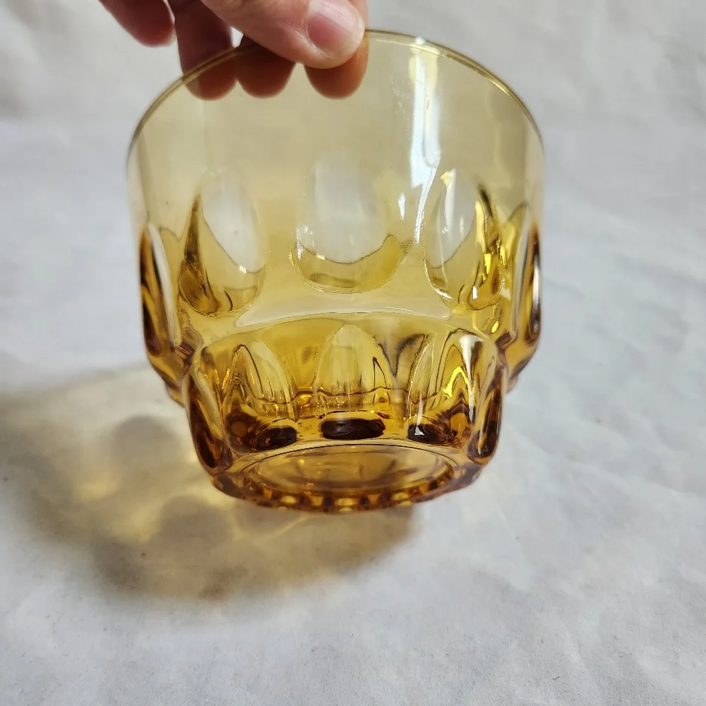 Vintage Amber Yellow Glass Candy Dish